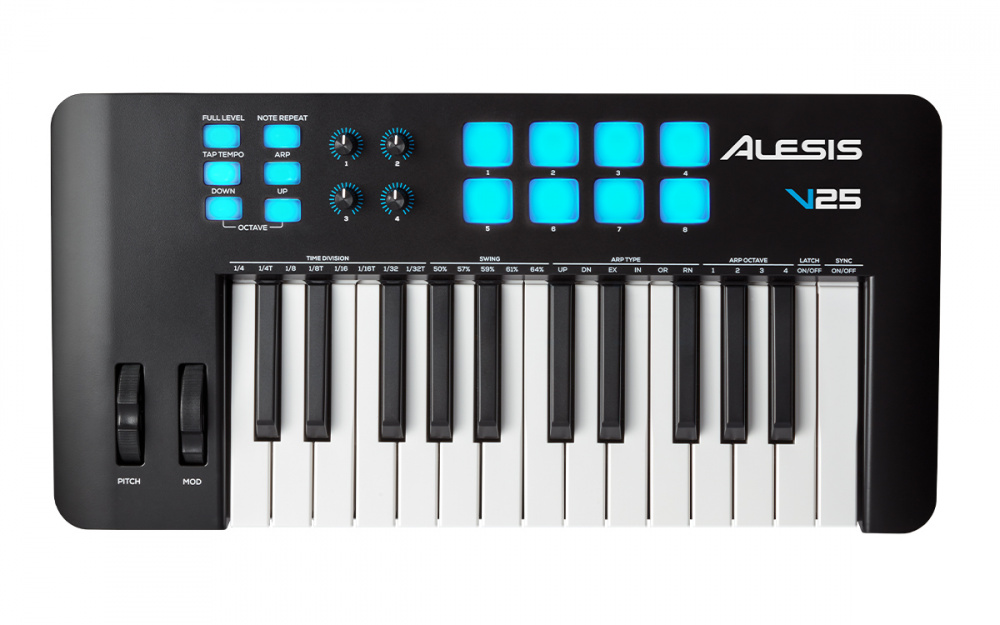 ALESIS V25 MKII - 25-клавишный USB-MIDI клавиатурный контроллер